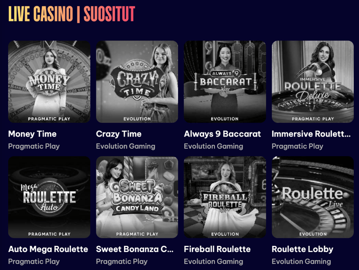 Speedz casinolla voit pelata muun muassa Money Time livepeliä