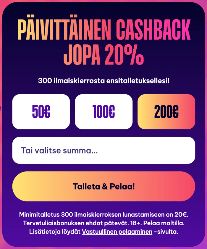 Speedz tarjoaa njopa 300 ilmaiskierrosta pelaamisen alkuun