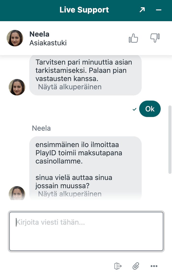 Spinangan live-chat k?ytt?? suomen k??nn?sty?kalua