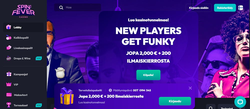 SpinFever Casinon tervetulotarjous