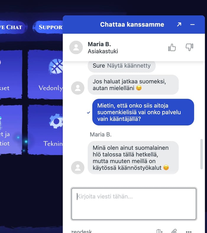 Spinight Casinon asiakaspalvelu