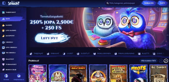 Spinight Casinon etusivu
