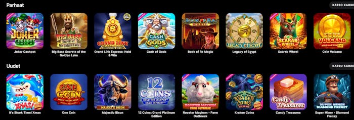 Spinit tarjoaa pelattavaa 12 tuhannen pelinimikkeen verran.