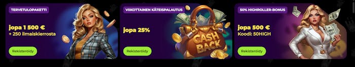 Spinmama tarjoaa useita erilaisia bonuksia monen erilaisen pelaajan makuun.