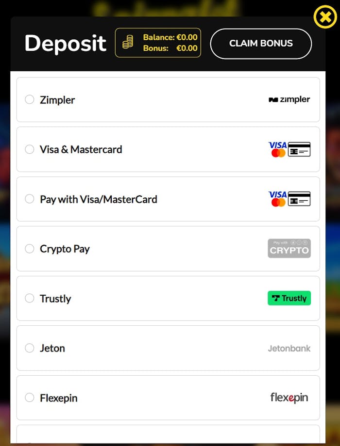 Spinnalot Casino talletukseen käyvät esimerkiksi Visa, Trustly ja Revolut.