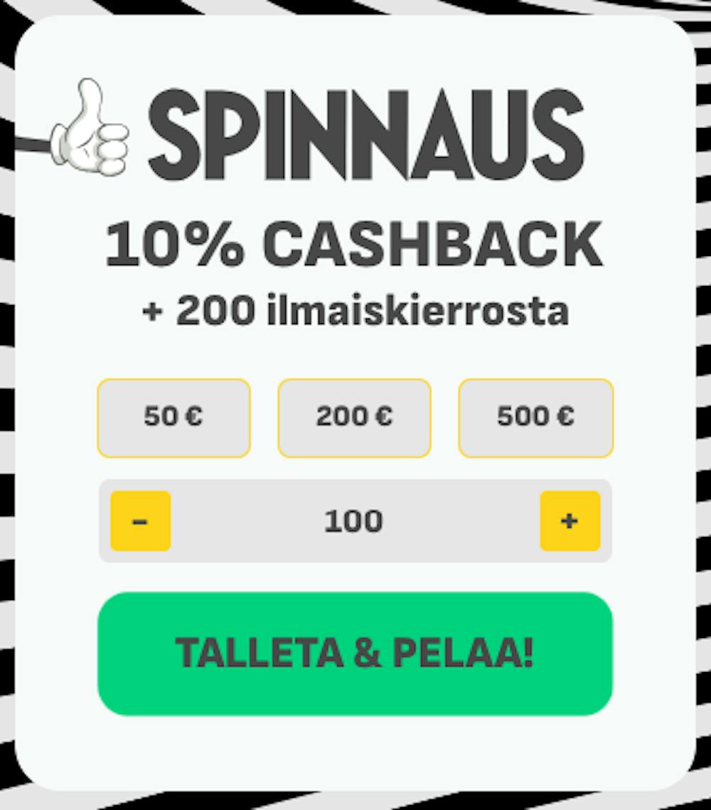 Spinnaus kasinolla pelaaminen aloitetaan hyvin näppärästi talletuksen kautta