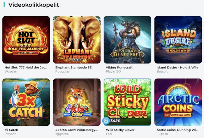 Spinolilta löytyy Hot Slot 777 Hold the Jackpot ja monet muut hauskat vaihtoehdot 