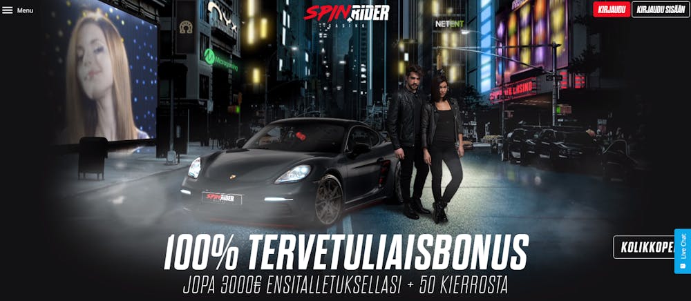 spinriderin tervetulotarjous