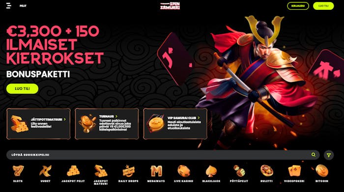 Spin Samurai Casinon etusivu