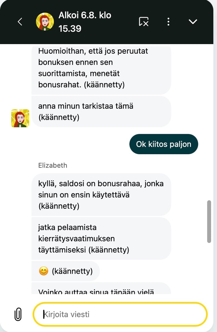 SpinStag Casino toteuttaa asiakaspalvelun suomeksi käännöstyökalun välityksellä.