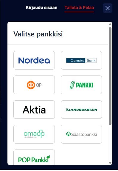Spintexas Casino on rekisteröintivapaa Trumo kasino, jossa kirjautuminen ja talletukset tapahtuvat suomalaisilla verkkopankkitunnuksilla.