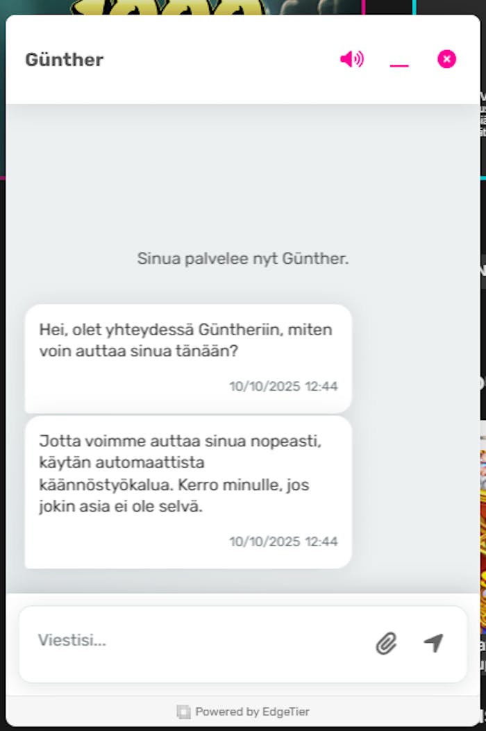 Spinyoo kasinon live-chat ja suomenkielinen keskustelu.