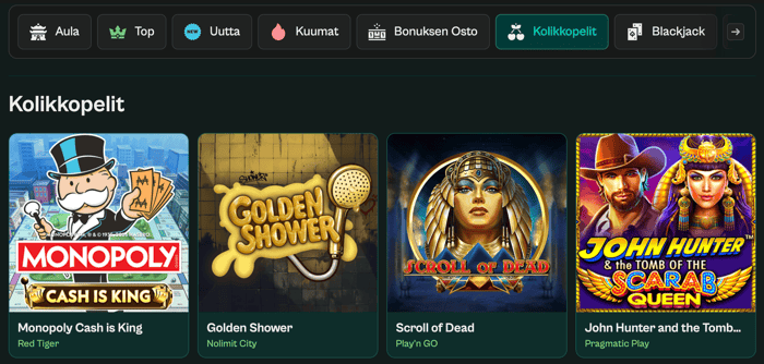 Spinzenin peleihin kuuluu mahtavia vaihtoehtoja kuten Golden Shower