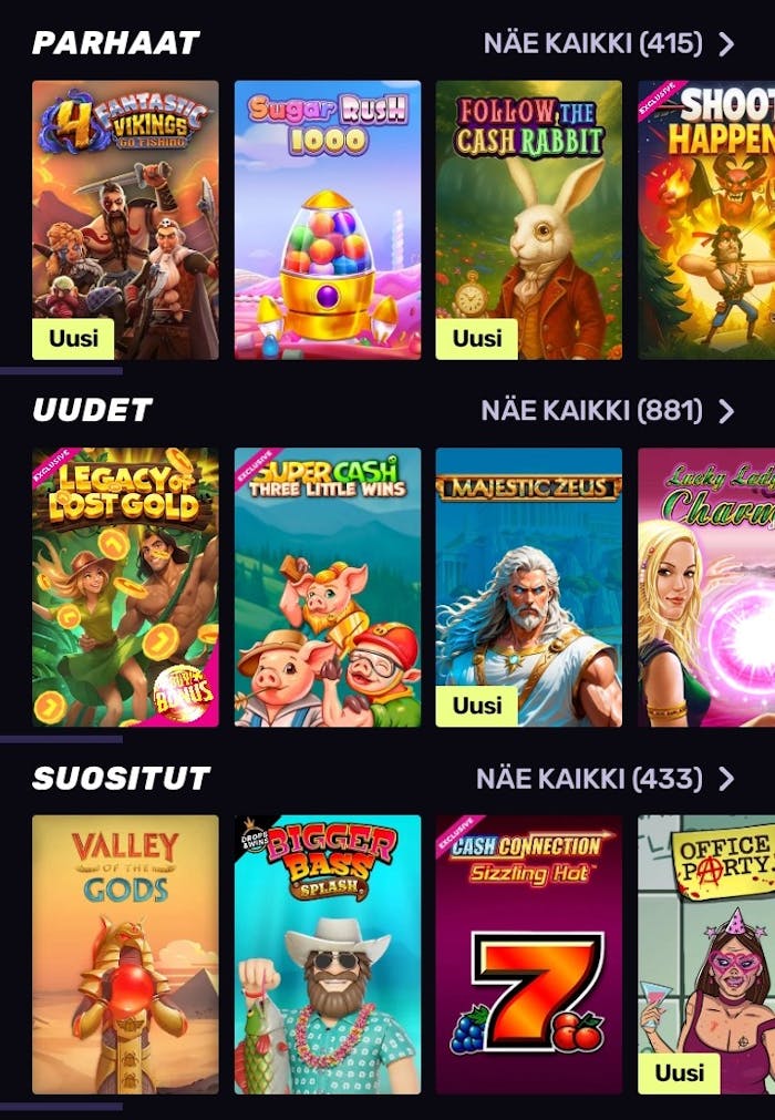 Giochi disponibili su Sportuna