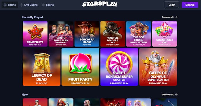 Starsplay casinon kolikkopeliaula
