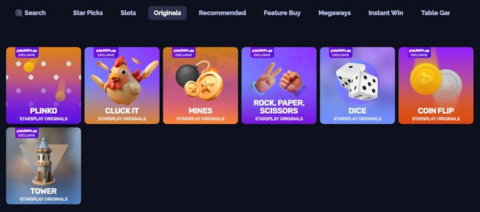 Starsplay casinolla on hauskoja original-pelejä, kuten kivi-paperi-ja sakset