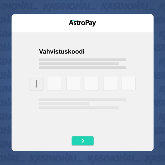 Syötä vahvistuskoodi, jonka sait puhelimeesi