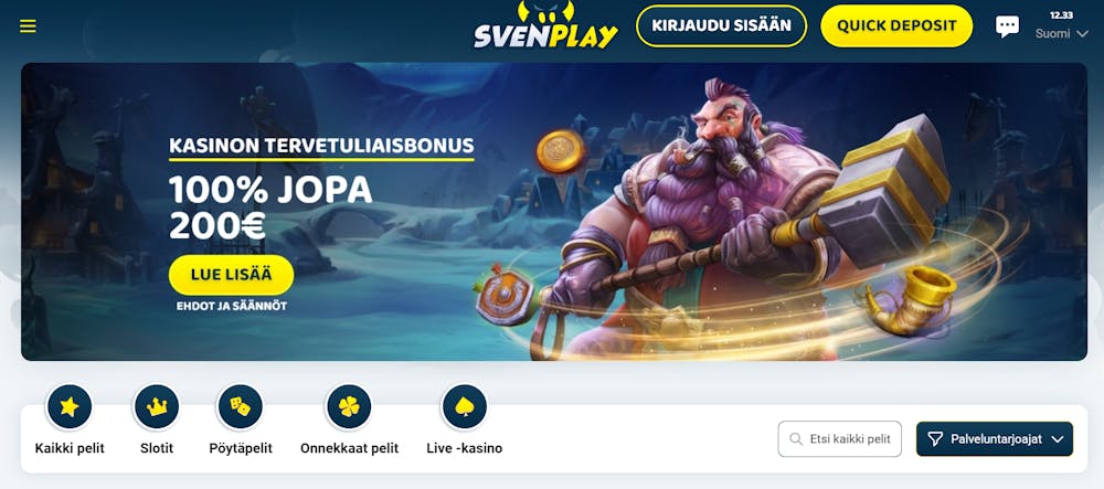 svenplayn tervetulotarjous