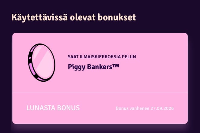 Ilmaiskierrokset Piggy Bankers -peliin Possulla.