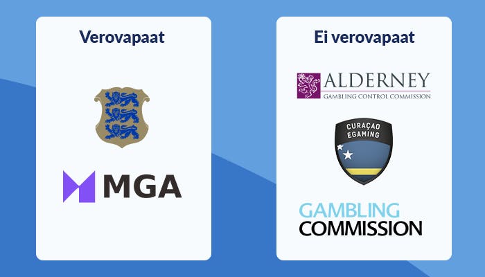 Verovapaat ja ei-verovapaat kasinot logoineen