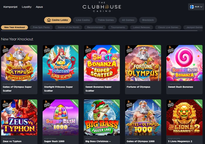 ClubHouse Casinon pelivalikoima on erityisen kattava