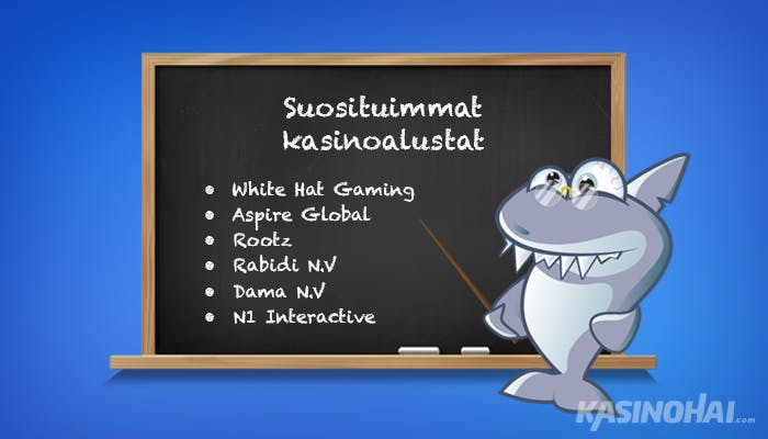 Kasinohai esittelee liitutaululla suosituimmat kasinoalustat