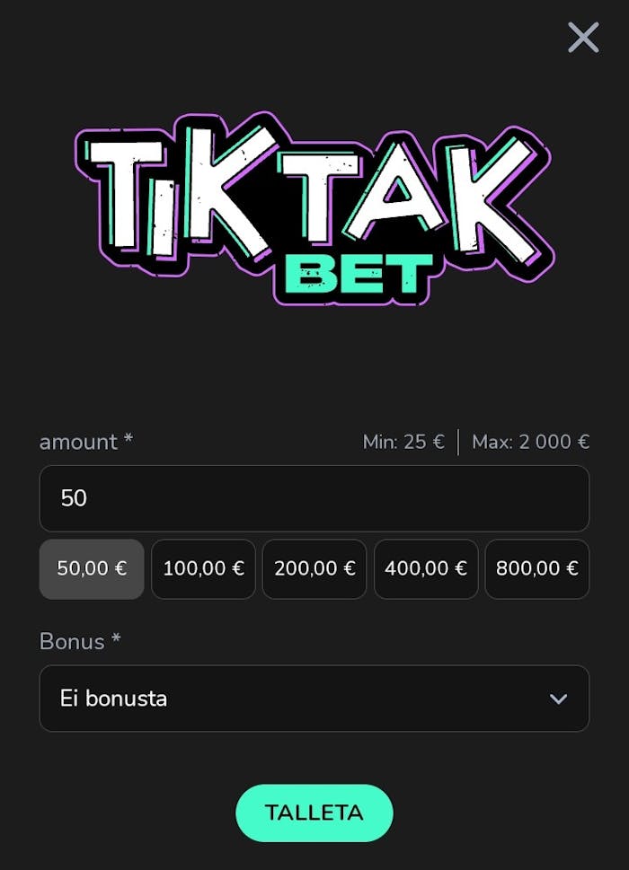 Tiktakbet talletus