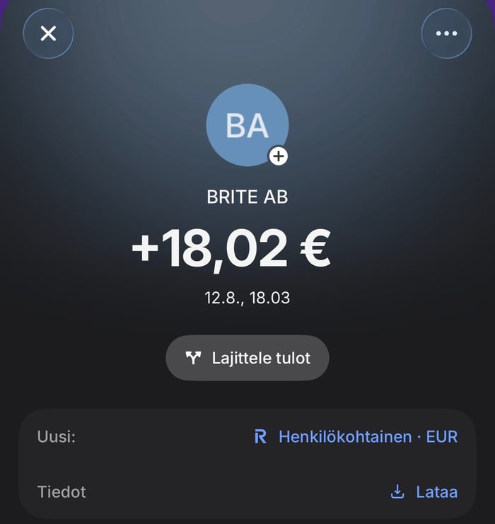 Titaani Casinolta saapunut kotiutus näkyy tilin saldoilla.