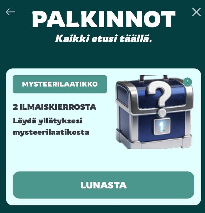 Titaani palkitsee tasonnousuista aarrearkuilla.