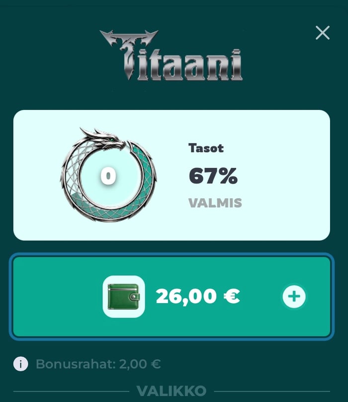 Titaani taso näkyy koko ajan sivupalkissa, josta voi seurata niiden täyttymistä.
