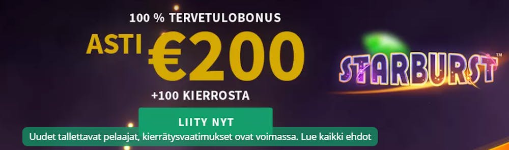 toptallyn tervetulotarjous