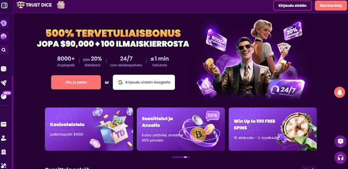 Trust Dice Casinon etusivu
