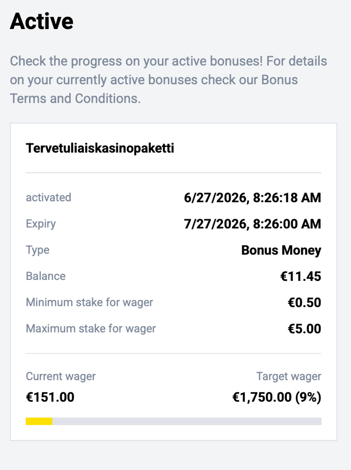 Turbosven Kasinon kierrätyksen eteneminen 151 eurossa.