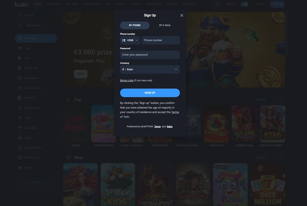 twin casino Ilmoittautumisikkuna