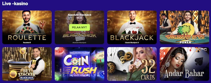 UpSpinz live casinolla on kaikki suositut vaihtoehdot