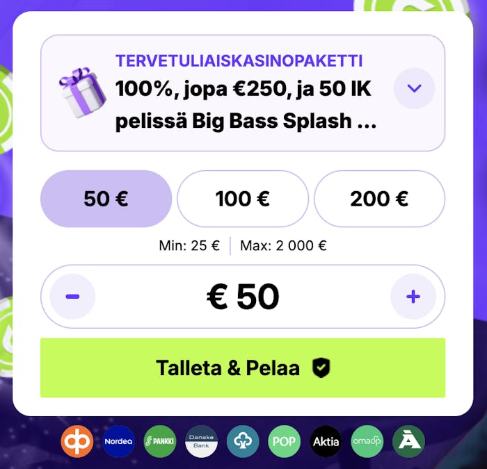 Voit lunastaa 250 euroa UpSpinz Casinolla, kun aloitat pelaamisen