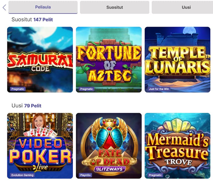 Ursa Casino Game Selection