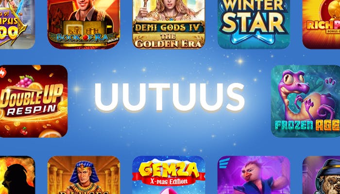 Uudet automaattipelit erottaa muista UUTUUS-tarrasta.