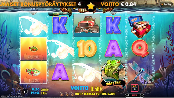 0,58 euron voitto Big Bass Splash -slotista.