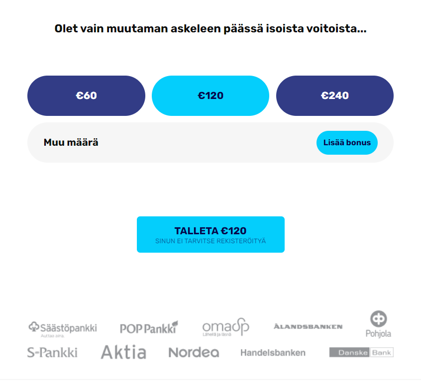 lisensoitu Vauhdikas Casino turvallinen pelaaminen banneri