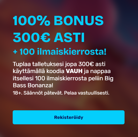 lisensoitu Vauhdikas Casino päivittäinen bonus mainos maassa Finland