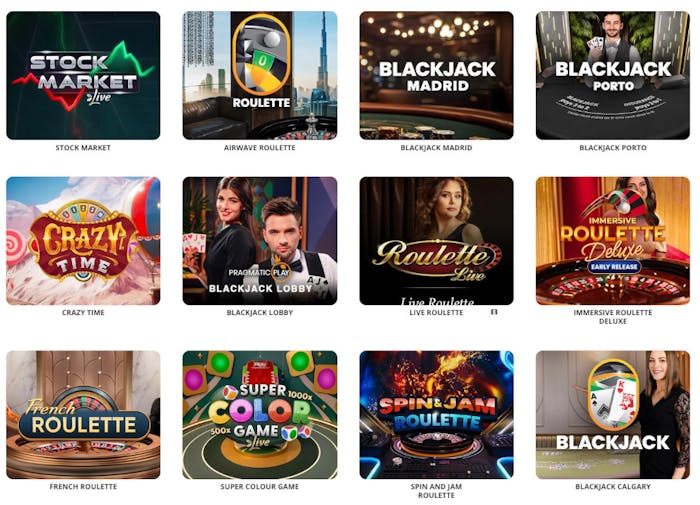 Vauhti live casinon pelejä