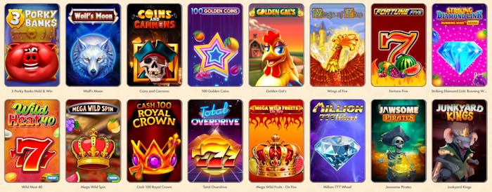 Interface des jeux Vegasino
