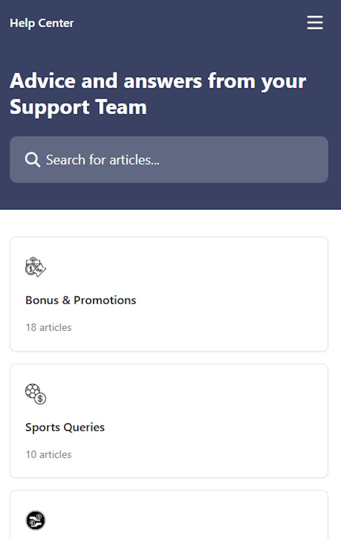 Vegasmobile kasinon asiakastukikeskus, joka on englanniksi.