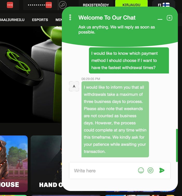 Velobet Casino asiakaspalvelu