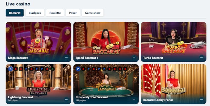 Vera & John Casino tarjoaa kaikkiaan 165 laadukasta livekasinon peliä. Suurin osa niistä on Evolution Gamingin käsialaa.