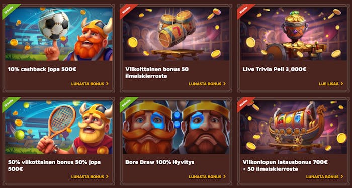 Viking Luck Casino tarjoaa monia kampanjoita ja bonuksia