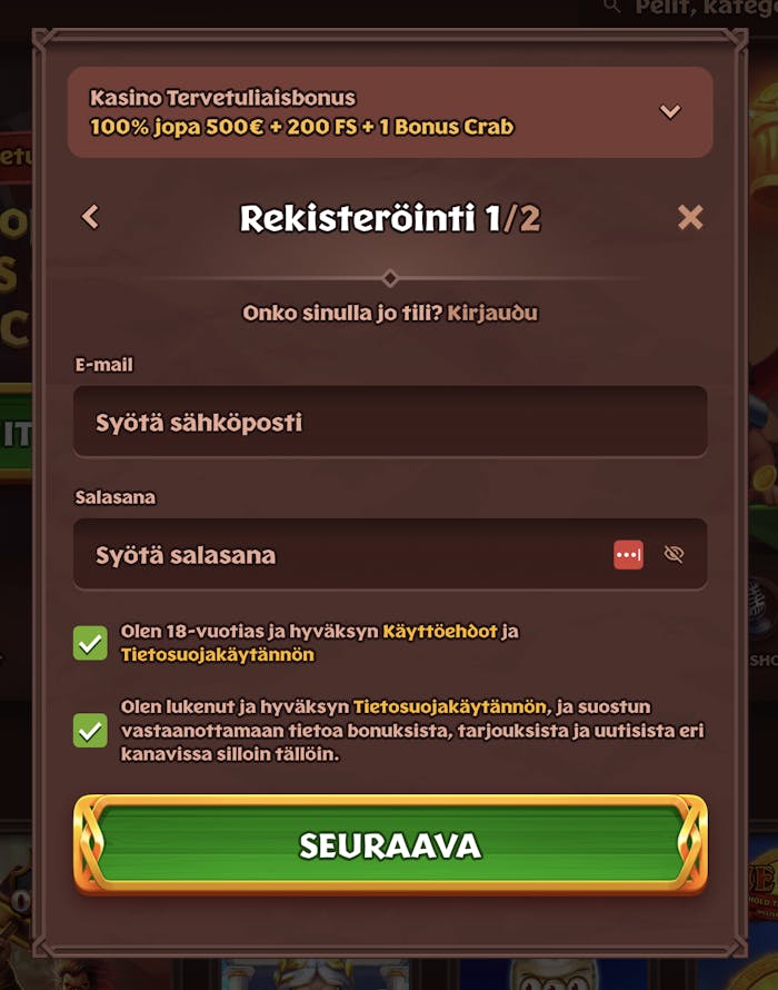 Viking Luckille rekisteröityessä voi lunastaa mehevän bonuksen.
