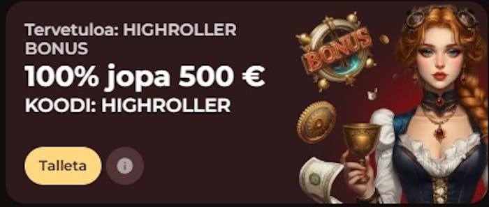 VinciSpin Highroller bonus laukaisee suurilla summilla pelaavat upeasti liikkeelle