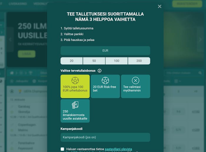 Vivatbet casinolle rekisteröidytään joko pankkitunnuksilla tai perinteiseen tapaan.